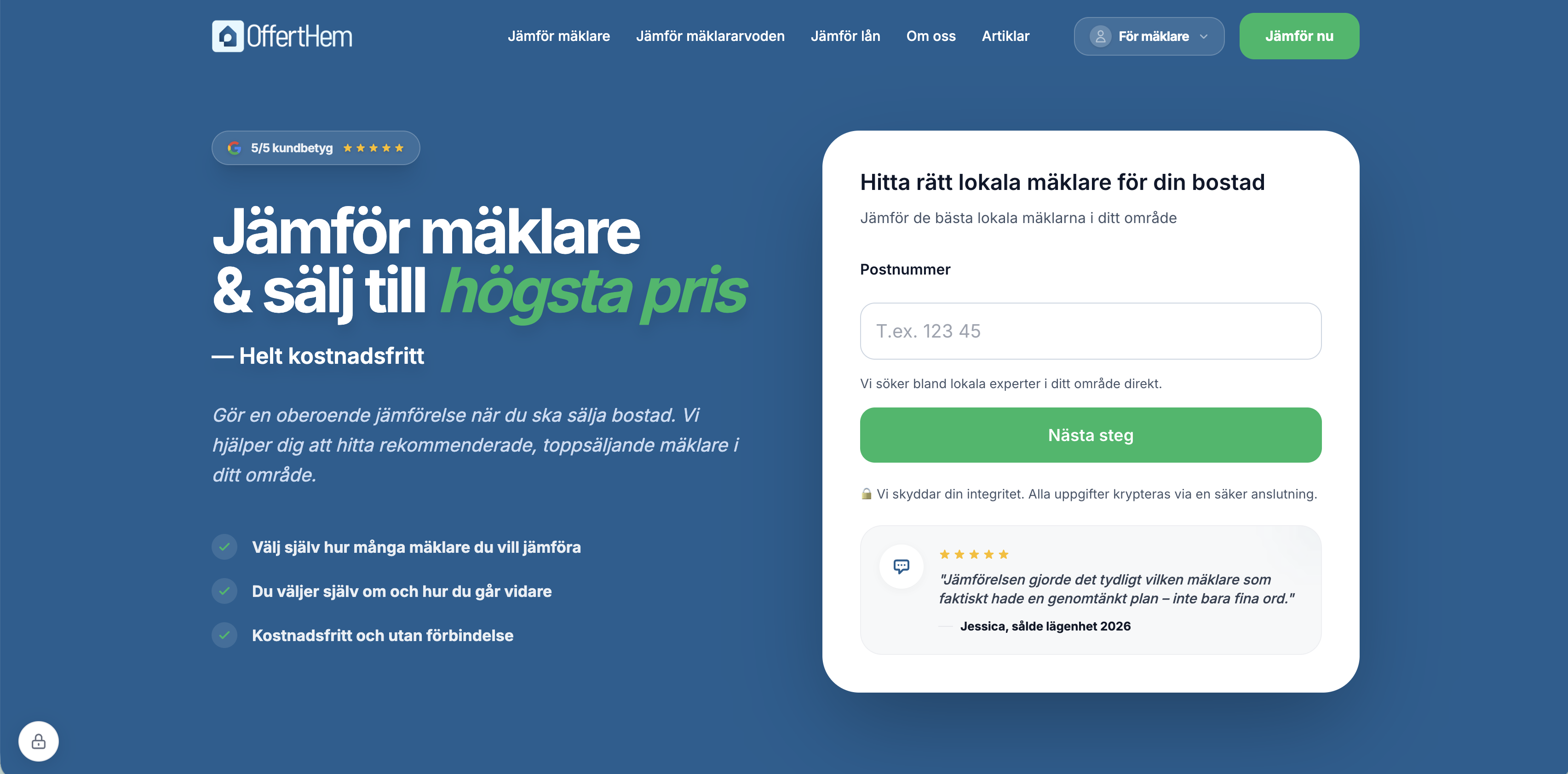 OffertHem platform interface.